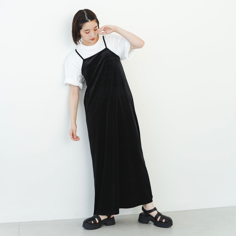 ベロアキャミワンピース